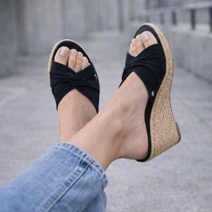 Circus by Sam Edelman Black Wedge Espadrilles